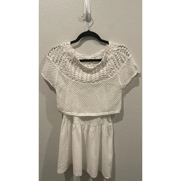 BY ANTHROPOLOGIE Antique White Knit Mini Dress - Picture 3 of 3